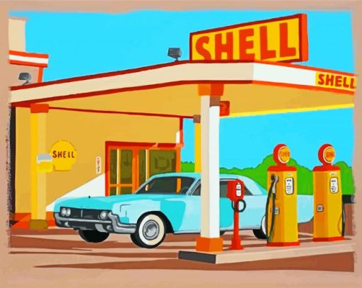 Shell Gas Station Paint by numbers