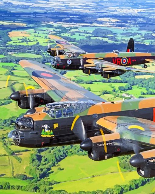 lancaster-airplane-england-paint-by-numbers