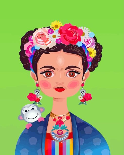 Frida Kahlo And Monkey Paint by numbers