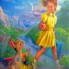 Little Girl And Rabbit Paint by numbers