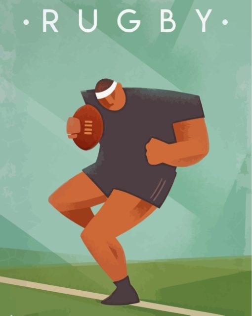 Rugby player illustration paint by numbers