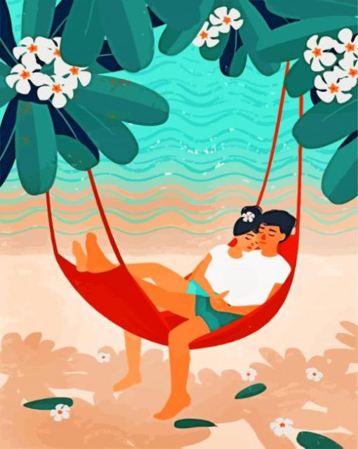 Anime Couple In Hammock Paint by numbers