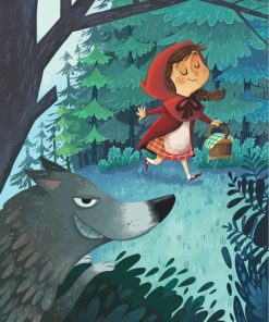 Little Red Riding Hood And Wolf Paint by numbers