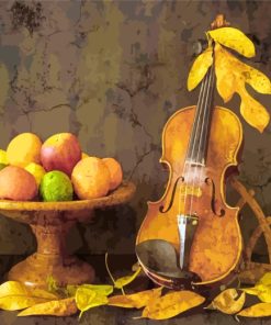 Violin And Fruits Paint by numbers