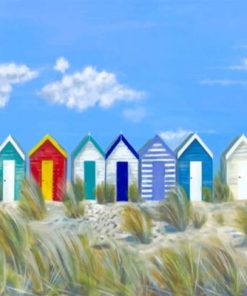 Beach Huts paint by numbers