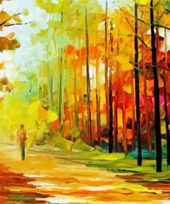 Abstract Walk Alone In The Autumn Paint By Number