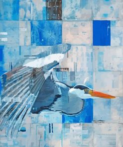 Abstract Heron Flying Paint By Number