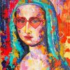 Abstract mona Lisa With Glasses Paint By Number