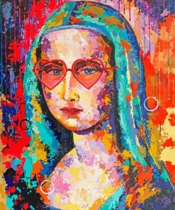 Abstract mona Lisa With Glasses Paint By Number