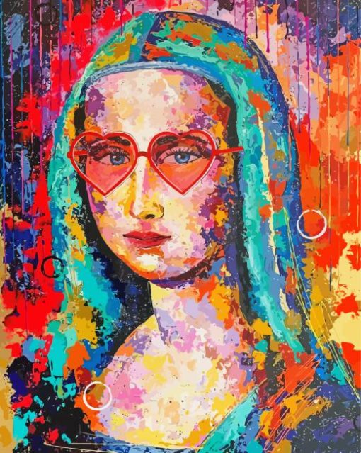 Abstract mona Lisa With Glasses Paint By Number