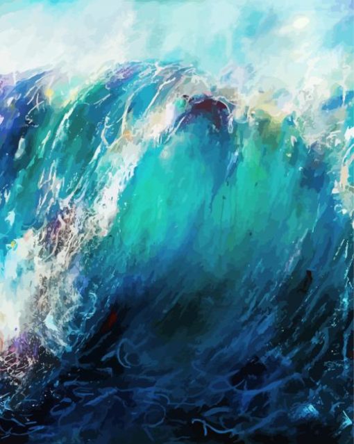 Abstract Ocean Wave Paint By Number