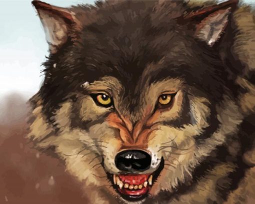 Angry Wolf Paint By Number