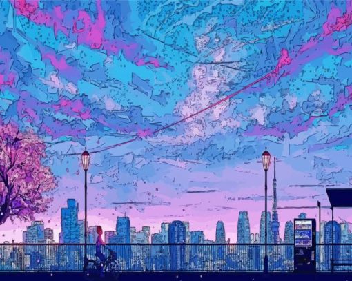 Anime City Art Paint By Number