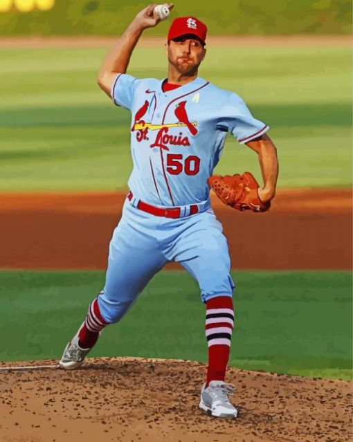 Baseballer Adam Wainwright Paint By Number