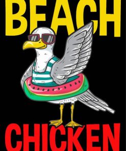 Beach Chicken Poster Paint By Number