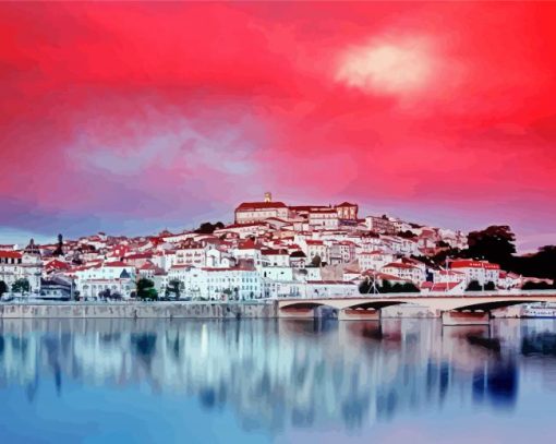 Beautiful Sunset In Coimbra Paint By Number