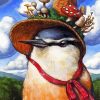 Bird Wearing Hat Art Paint By Number