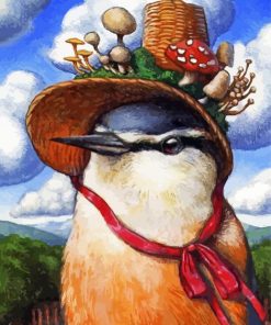 Bird Wearing Hat Art Paint By Number