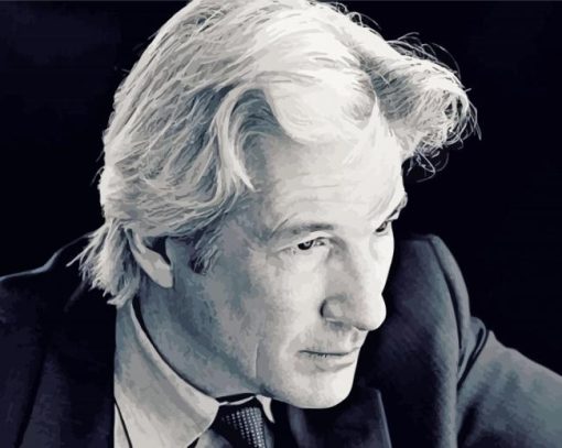 Black And White Richard Gere Paint By Number