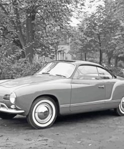 Black And White Vw Karmann Ghia Paint By Number