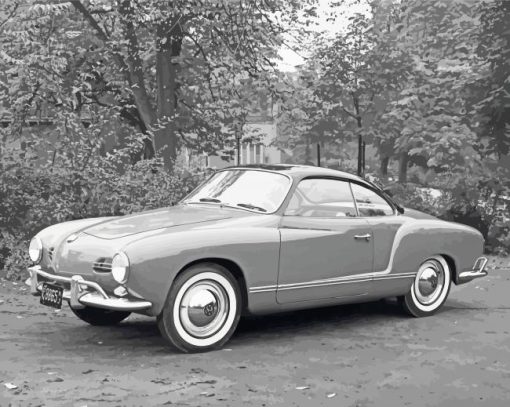 Black And White Vw Karmann Ghia Paint By Number