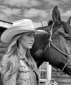 Black And White Amber Marshall With Horse Paint By Number