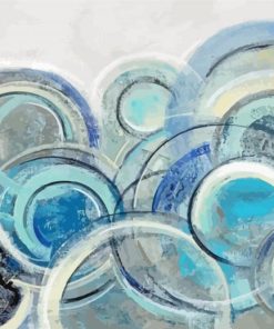 Blue Gray Abstract Circles Paint By Number