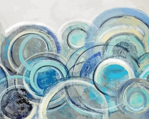 Blue Gray Abstract Circles Paint By Number