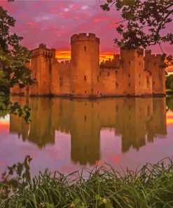 Bodiam Castle Sunset Paint By Number