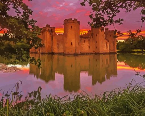 Bodiam Castle Sunset Paint By Number