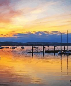 Brixham Harbor At Sunset Paint By Number