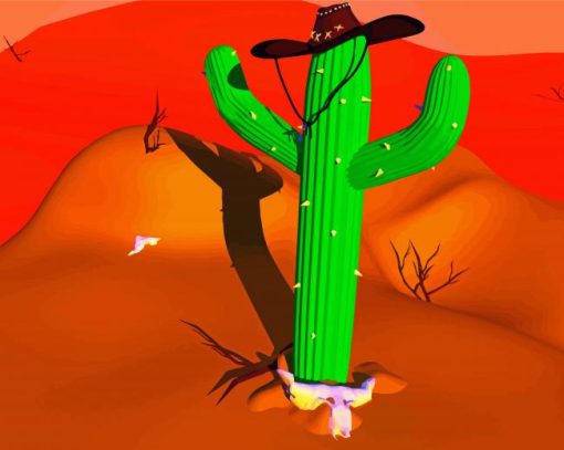 Cactus Cowboy Paint By Number