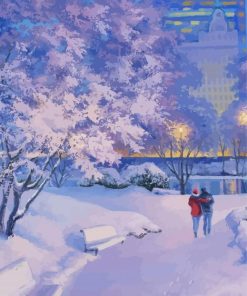 Central Park New York In Winter Paint By Number