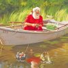 Christmas Santa Fishing Paint By Number