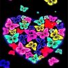 Colorful Heart Shape Butterflies Paint By Number