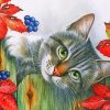 Cute Cat In Autumn Paint By Number