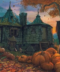 Fall Scary Pumpkin House Paint By Number