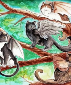 Fantasy Tree Cats Paint By Number