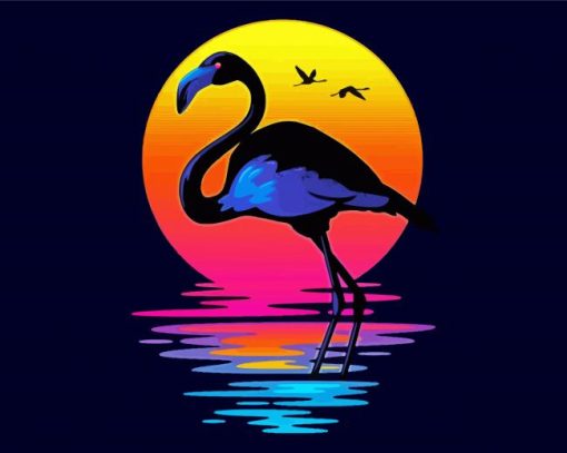 Flamingo Retro Paint By Number