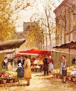 Flower Seller At La Madeleine By Edouard Cortes Paint By Number