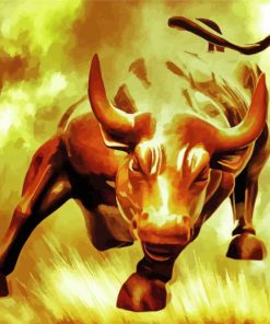 Gold Bull Wall Street Paint By Number