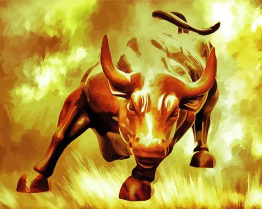 Gold Bull Wall Street Paint By Number