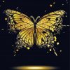 Gold Butterfly Splatter Paint By Number