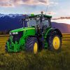 John Deere Tractor At Sunset Paint By Number