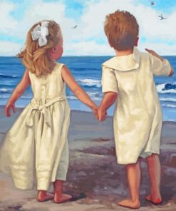 Little Couple On The Beach Paint By Number