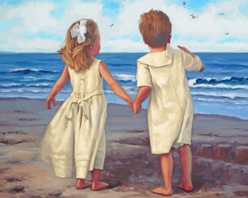 Little Couple On The Beach Paint By Number