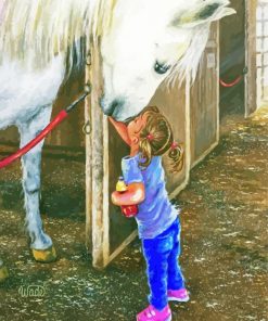 Little Girl And Horse Paint By Number