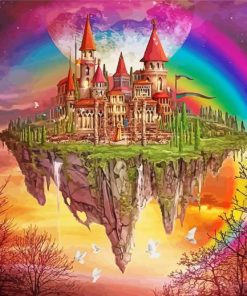 Magical Rainbow Castle Paint By Number