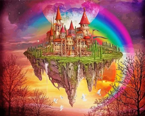 Magical Rainbow Castle Paint By Number