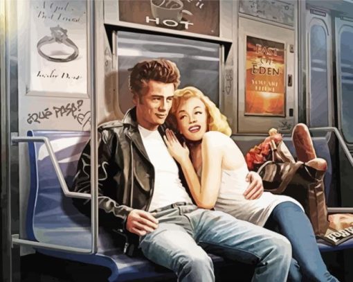 Marilyn And Dean On Subway Paint By Number